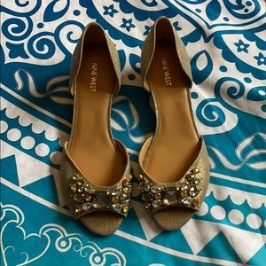 Gold Nine West shoes size 10